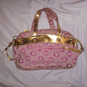 Vintage Metallic Gold & Pink Guess Handbag